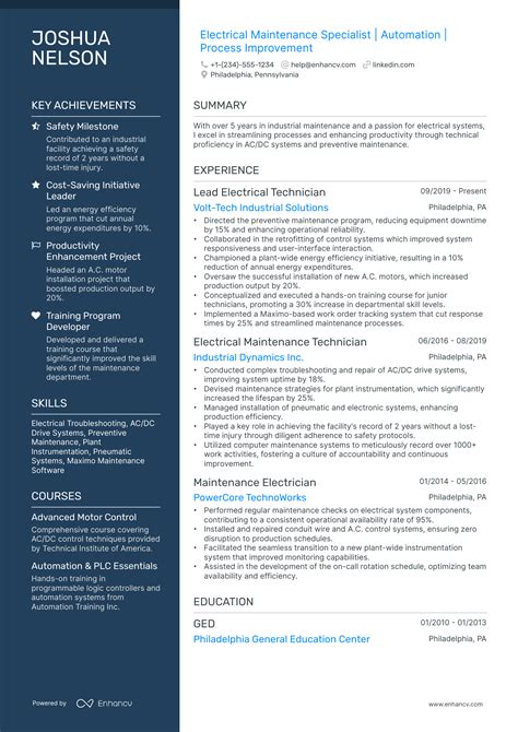 10 Electronic Technician Resume Examples & Guide for 2026
