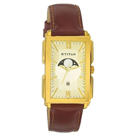 Buy Online Titan Moonphase Dial Quartz Leather Strap watch for Men ...