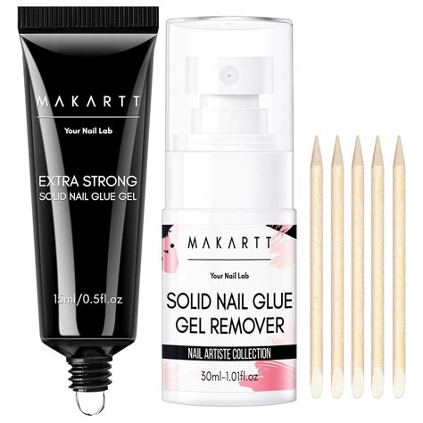 Amazon.com: Makartt Nail Glue and Remover Kit: Super Strong Solid Gel ...