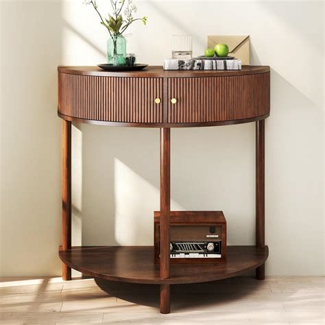 Amazon.com: VIRIDURE Entryway Table, Artisan-Crafted Half Moon Fluted ...