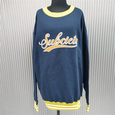 【半額以下/2022AW】新品/サブサエティSubciety/デッドストック/LINE RIB SWEAT/オーバーサイズ/ビッグシルエット ...