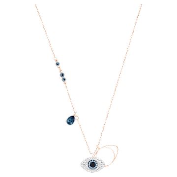 Symbolica pendant, Evil eye, Blue, Mixed metal finish | Swarovski