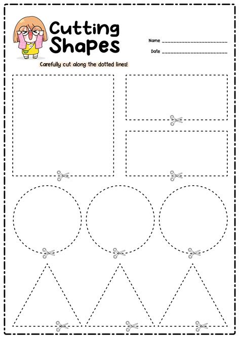 Shapes Worksheet Cutting - ShapesWorksheets.com