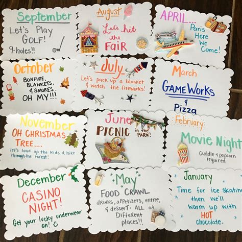 12 Months of Preplanned Dates: Perfect Christmas Gift for Husbands