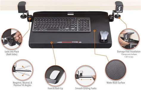 Buy Stand Steady Clamp-On Keyboard Tray with Adjustable Tilt ...