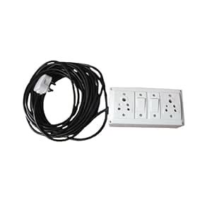Extension Board with 2 Sockets, 2 Switches, 7 Meter Long Power Cord ...