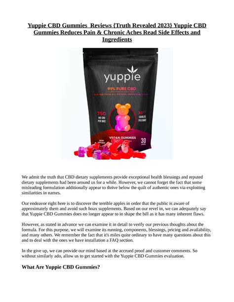Yuppie CBD Gummies - However, we cannot forget the fact that some ...