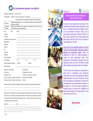 Fillable Online eoc org EO Club Membership Application Form 20092010 ...