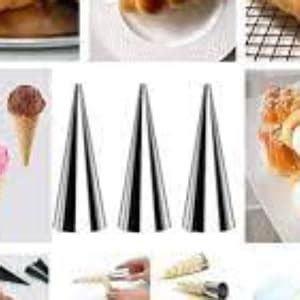 Buy NIDY® 6Pcs DIY Non-Stick Stainless Steel Baking Cones Set. Spiral ...