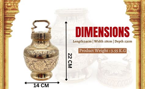 Buy Bhunes Brass Ganga Jali Kamandalu | Handcrafted Water Lota Kamandal ...