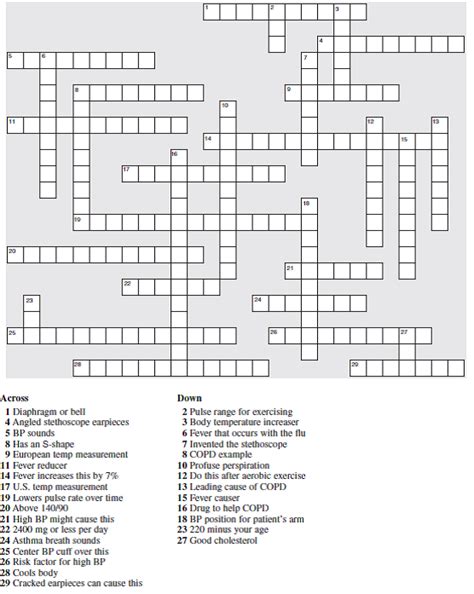 Crossword Puzzle Clues - Free Printable Crosswords