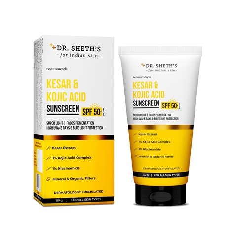 Dr Sheths Kesar And Kojic Acid Sunscreen With Spf 50 | Desertcart INDIA