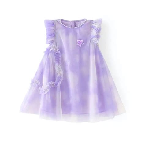 Girls Pastel Tulle Dress With Flower Motifs - TrendyKid