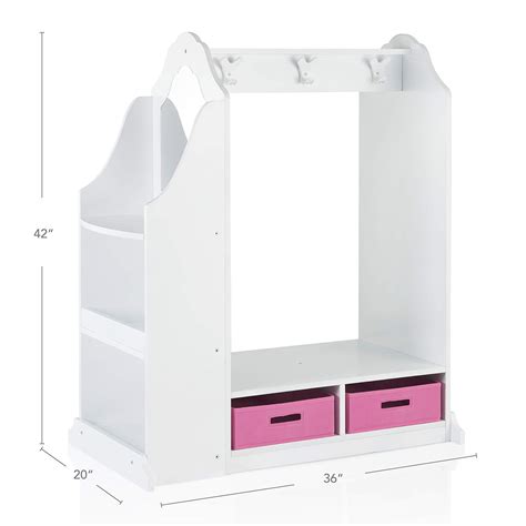 Guidecraft Dress Up Vanity – White: Dresser, Armoire with Storage Bins ...