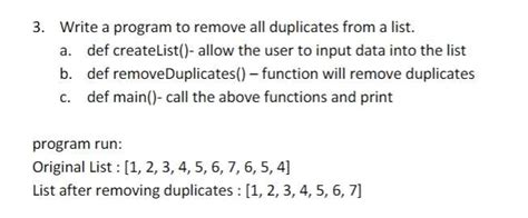 Image result for Write a Python Program to Remove Duplicates