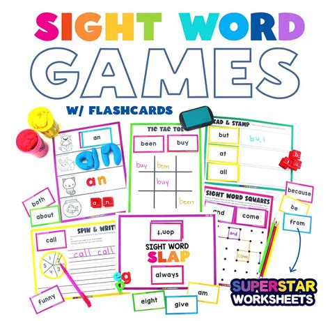 Editable Sight Word Games for Kindergarten - The Printable Princess ...