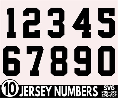 Sport Jersey Number Font SVG Bundle (Digital Files) | Sports numbers ...