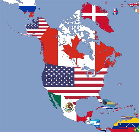 Flag Map of North America image and meaning