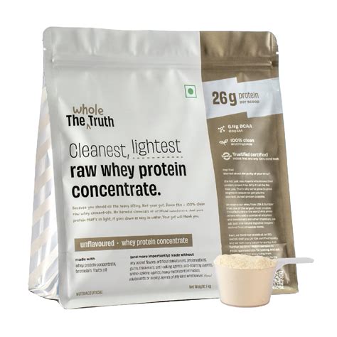 The Whole Truth Whey Protein Concentrate Unflavoured |1 kg (2.2 lbs ...