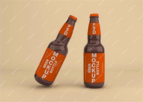 Beer bottle label mockup design isolated | Premium PSD