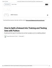 Image result for Split the Dataset Python