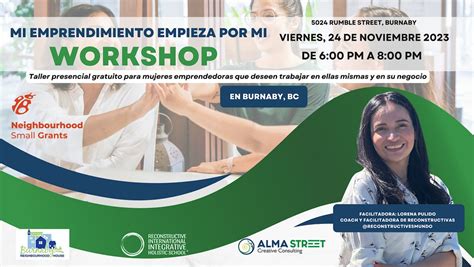 Taller "Mi emprendimiento empieza por mi" en Burnaby, BC - 24 de ...