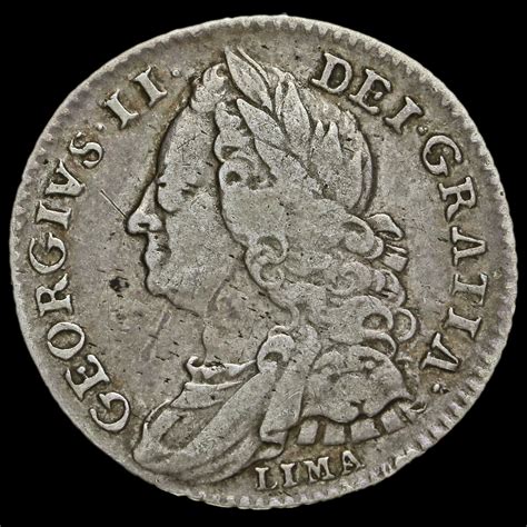 1746 George II Early Milled Silver Lima Half Crown, VF