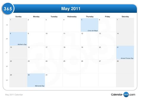 May 2011 Calendar