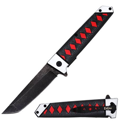 9" Tanto Japanese Style Katana Spring Assisted Pocket Knife-
