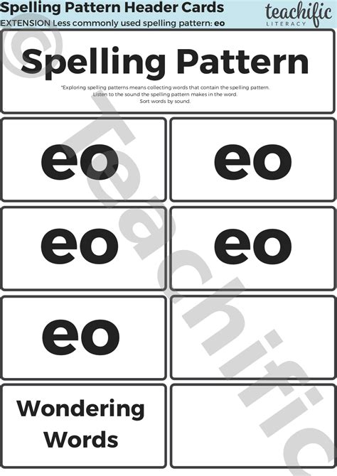 Spelling Pattern Explorations: Less Common - eo | Teachific