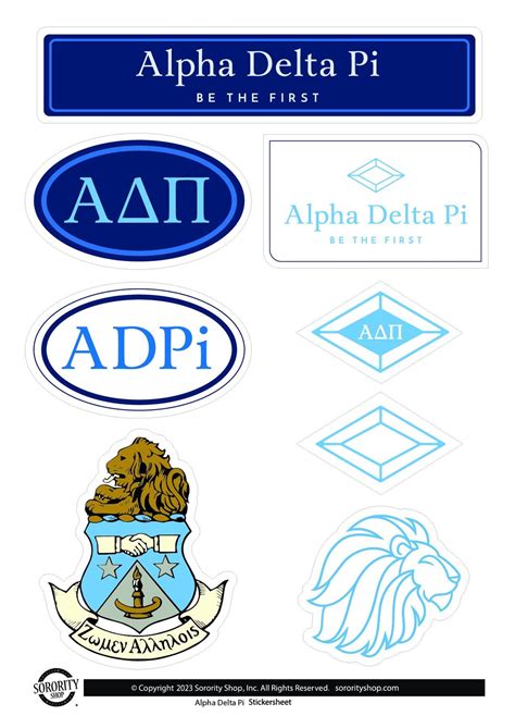 Alpha Delta Pi Logo Symbols Brand Focused Sticker Sheet - Etsy
