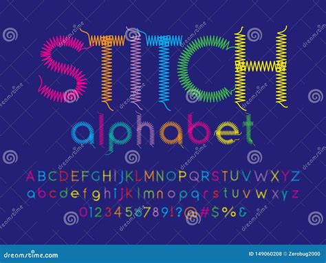 Stitch Font Vector Illustration | CartoonDealer.com #149060208