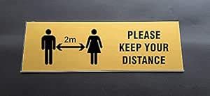 SIGNOOGLE® Please Keep Your Distance 2 Meter Laminated Acrylic Sign ...