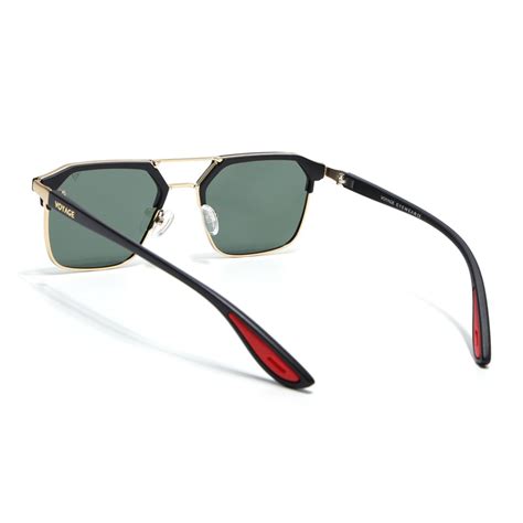 Commander | Golden Wayfarer Polarized Sunglasses | Olive Lens - PMG668