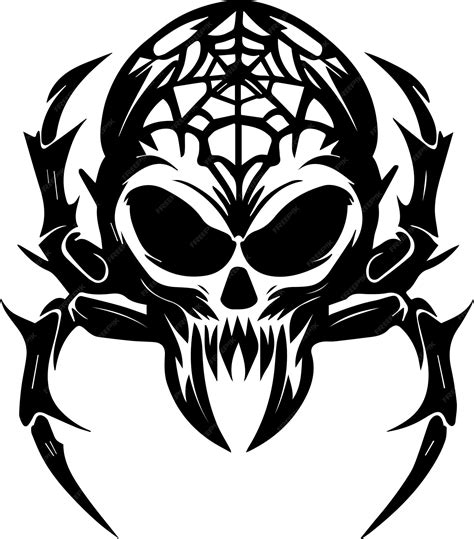Premium Vector | Skull spider tattoo illustration