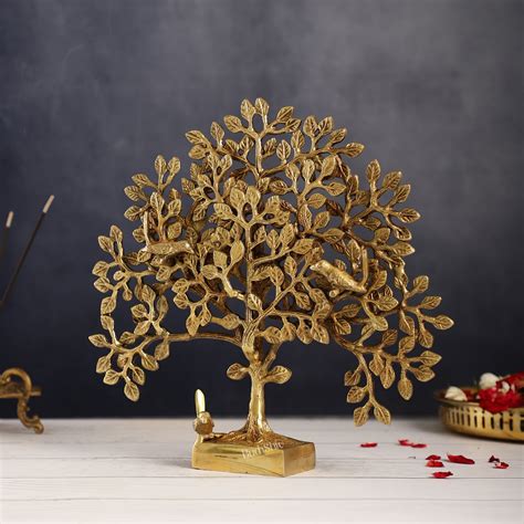 Buy Brass Kalpavriksha tree for tables 11" - Budhshiv.com