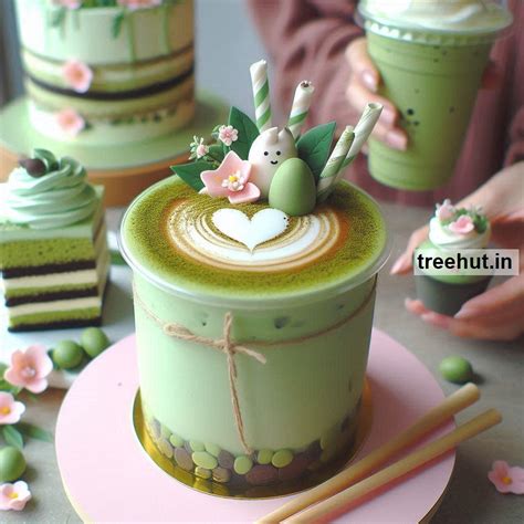 Matcha Latte Cake Decoration Ideas