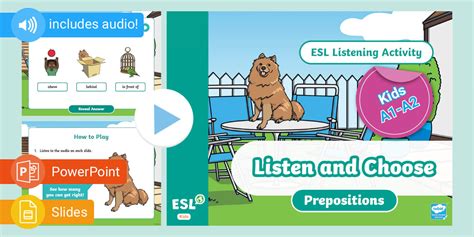 ESL Listen & Choose: Prepositions Game (teacher made)
