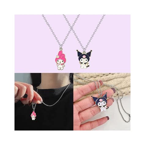 Buy Smarow Cute Couples Keychains Necklace Set with Bag for Couples ...