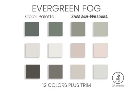 Sherwin Williams Color of the Year 2022 | Evergreen Fog Paint Palette ...