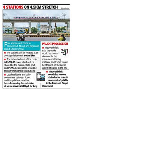 Metro Extension: Ground work starts for Metro’s extension from Pimpri ...