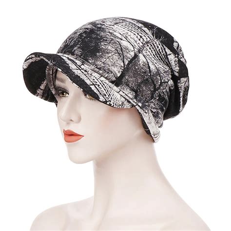 Women's Print Beanies Hat Female Autumn Winter Cotton Baseball Hats ...