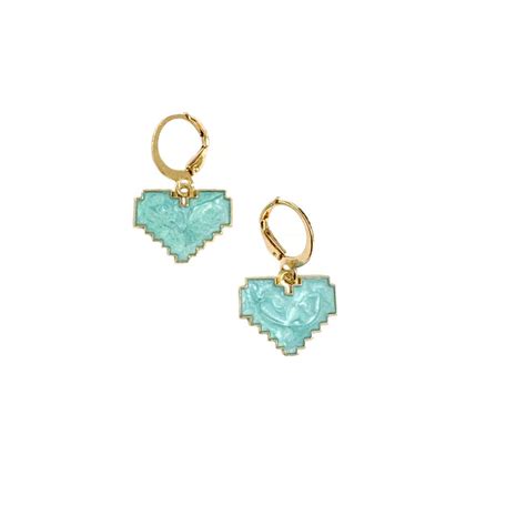 Blue Heart Charm Pendant Earrings Combo Set – Tiaraa