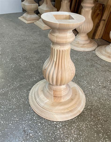 Dining Round Table Pedestal Base Table Wood Pedestal Base - Etsy