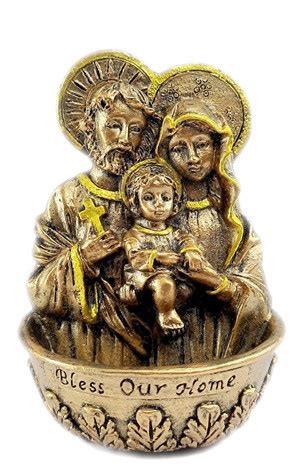 Holy Water Font Holy Family -4" | Santa Gifts