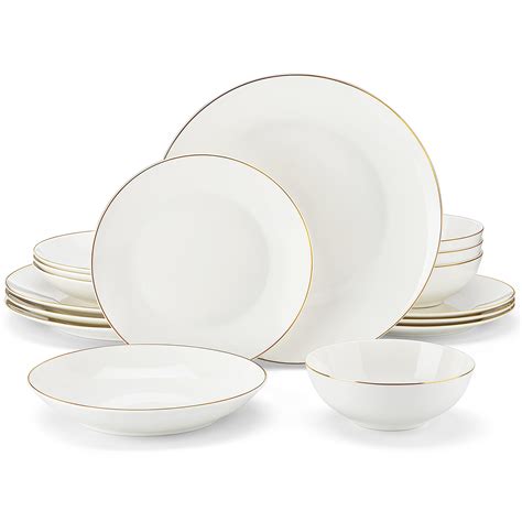 MALACASA Dinner Sets for 4, 16 Piece Bone China Plates and Bowls Sets ...