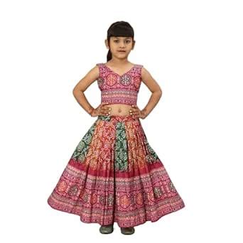 Buy Little Blossom Bandhani: Kids Traditional Lehenga Choli Set (2-3 ...