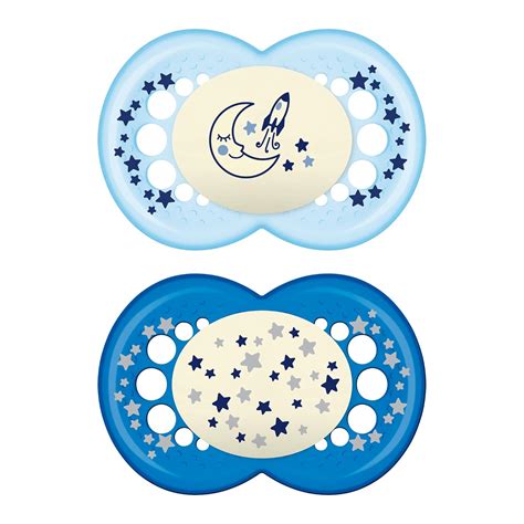 Buy MAM Silicone Night Pacifiers (2 Count), Mam Pacifiers 6+ Months ...