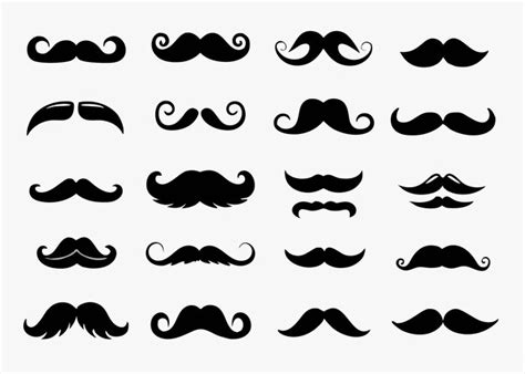Moustache silhouette collection on white background | Premium AI ...