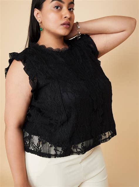 Buy Women Lace Knit Dressy Top Online at just Rs. 1199.0 ...